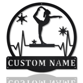 Personalized Balance Beam Monogram Metal Sign Art, Balance Beam Metal Sign, Artistic Gymnastics Outdoor Metal, Hobbie Gift, Laser Cut Metal Signs Custom Gift Ideas