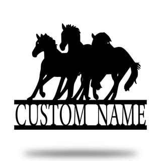 Running Horse Monogram Customized Metal Signs, Custom Metal Sign, Custom Signs, Metal Sign, Metal Laser Cut Metal Signs Custom Gift Ideas