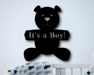 Personalized Baby Sign With Bear,baby Gifts With Name,it's A Boy Sign,custom Baby Shower Gift ,teddy Bear Sign,custom Metal Stuffies Sign, Laser Cut Metal Signs Custom Gift Ideas