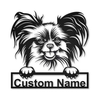 Personalized Papillon Dog Metal Sign Art, Custom Papillon Dog Metal Sign, Animal Funny, Father's Day Gift, Pets Gift, Birthday Gift, Laser Cut Metal Signs Custom Gift Ideas