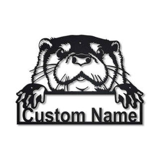 Personalized Otter Animal Metal Sign Art, Custom Otter Animal Metal Sign, Animal Funny, Pets Gift, Birthday Gift, Laser Cut Metal Signs Custom Gift Ideas