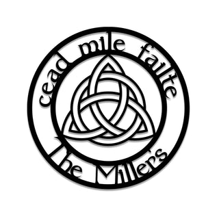 Personalized Trinity Cead Mile Failte Irish Celtic Knot Metal Art, Metal Laser Cut Metal Signs Custom Gift Ideas