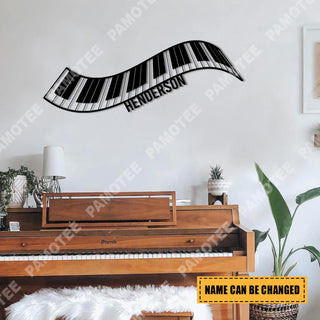 Custom Name Piano Keys Metal Art, Wall Art Gift For Pianist, Metal Laser Cut Metal Signs Custom Gift Ideas