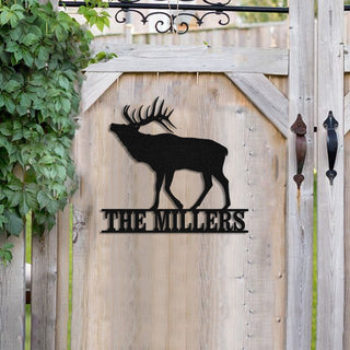 Elk Deer Hunting Hunter Metal Sign, Custom Outdoor Farm, Cabin, Lodge, Camp, Wall Decor, Art Gift For Him, Metal Laser Cut Metal Signs Custom Gift Ideas