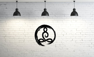 Enso Circle Buddha Metal Wall Art, Large Metal Decor, Yoga Studio Decor, Black Wall Art, Enso Circle With Buddha Pose, Gift For Yoga Lovers, Metal Laser Cut Metal Signs Custom Gift Ideas