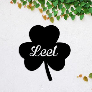 Personalized Leet Three Leaf Clover Shamrock Irish Celtic Metal Sign, Metal Laser Cut Metal Signs Custom Gift Ideas