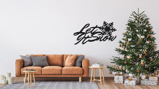 Christmas Metal Wall Decor, Metal Wall Art, Living Room Decor, Christmas Gift, Housewarming Gift, Christmas Decor, Let It Snow, Metal Laser Cut Metal Signs Custom Gift Ideas