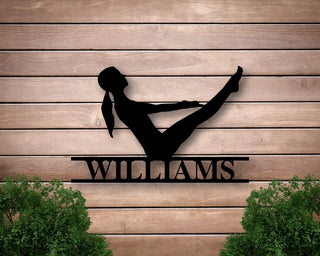 Yoga Family Name Sign, Family Name Metal Sign, Personalized Yoga Sign, Custom Last Name Sign, Personalized Metal Wall Art, Laser Cut Metal Signs Custom Gift Ideas