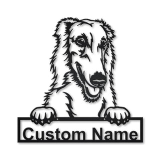 Personalized Borzoi Dog Metal Sign Art, Custom Border Borzoi Dog Metal Sign, Dog Gift, Birthday Gift, Animal Funny, Laser Cut Metal Signs Custom Gift Ideas