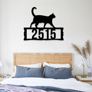 Personalized Address Cat Metal Sign, Wedding, Anniversary Gift For Cat Lovers, Metal Laser Cut Metal Signs Custom Gift Ideas