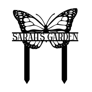 Personalized Butterfly Metal Garden Sign, Garden Stake, Home Decor, Wedding Art Gift For Her, Metal Laser Cut Metal Signs Custom Gift Ideas