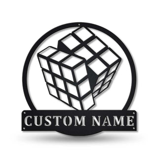 Personalized Rubiks Monogram Metal Sign Art, Custom Rubiks Monogram Metal Sign, Hobbie Gifts, Sign Decoration, Birthday Gift, Laser Cut Metal Signs Custom Gift Ideas