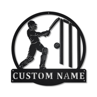 Personalized Cricket Monogram Metal Sign Art, Custom Cricket Metal Sign, Hobbie Gifts, Sport Gift, Birthday Gift, Laser Cut Metal Signs Custom Gift Ideas