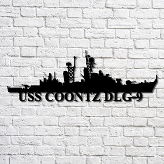 Aeticon PrintPrint Uss Coontz Dlg9 V2 Navy Ship Metal Art, Custom Us Navy Ship Cut Metal Sign, Gift For Navy Veteran, Navy Ships Silhouette Metal Art, Navy Home Decor Laser Cut Metal Signs Custom Gift Ideas