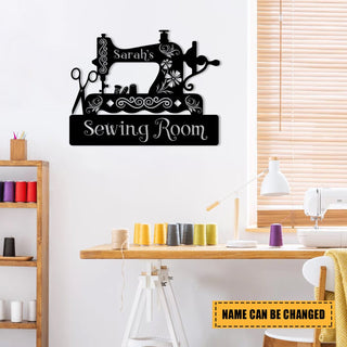 Personalized Sewing Machine Metal Sign, Sewing Room Metal Art, Metal Laser Cut Metal Signs Custom Gift Ideas