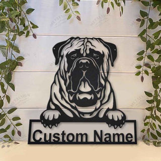 Bullmastiff Dog Personalized Metal Wall Decor, Cut Metal Sign, Metal Wall Art, Metal House Sign, Metal Laser Cut Metal Signs Custom Gift Ideas