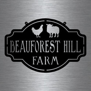 Metal Farm Sign , Sheep And Chicken Personalized Family Name Metal Sign Housewarming Gift Wedding Gift Personalized Gift, Laser Cut Metal Signs Custom Gift Ideas