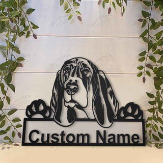 Basset Hound Personalized Metal Wall Decor, Cut Metal Sign, Metal Wall Art, Metal House Sign, Metal Laser Cut Metal Signs Custom Gift Ideas