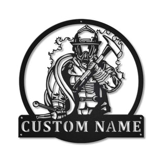 Personalized Fireman Firefighter Metal Sign Art, Custom Fireman Firefighter Monogram Metal Sign, Fireman Firefighter Gifts, Job Gift, Laser Cut Metal Signs Custom Gift Ideas