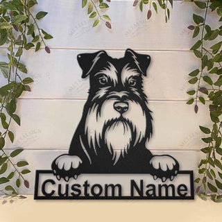 Miniature Schnauzer Dog Personalized Metal Wall Decor, Cut Metal Sign, Metal Wall Art, Metal House Sign, Metal Laser Cut Metal Signs Custom Gift Ideas