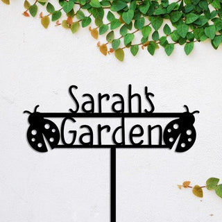 Ladybug Metal Garden Sign, Custom Garden Stake, Home Decor, Wedding Art Gift For Her, Gardening Lovers, Metal Laser Cut Metal Signs Custom Gift Ideas