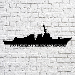 Aeticon PrintPrint Uss Forrest Sherman Ddg98 V2 Navy Ship Metal Art, Custom Us Navy Ship Cut Metal Sign, Gift For Navy Veteran, Navy Ships Silhouette Metal Art, Navy Home Decor Laser Cut Metal Signs Custom Gift Ideas