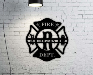 Personalized Metal Maltese Cross Sign, Firefighter Gift, Monogram Door Hanger, Firefighter Gift, First Responder Gift, Custom Metal Sign, Metal Laser Cut Metal Signs Custom Gift Ideas