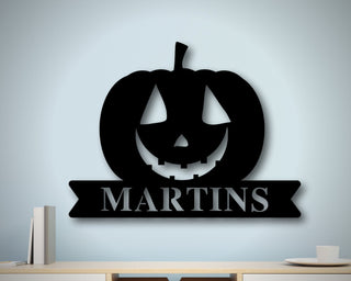 Custom Front Porch Sign Fall, Personalized Halloween Pumpkin, Halloween Decor Outdoor, Metal Family Name Sign, Last Name Sign,metal Wall Art, Laser Cut Metal Signs Custom Gift Ideas