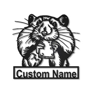 Personalized Hamster Monogram Metal Sign Art, Custom Hamster Metal Sign, Animal Funny, Father's Day Gift, Pets Gift, Birthday Gift, Laser Cut Metal Signs Custom Gift Ideas