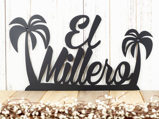 Palm Tree Custom Name Sign, Metal Wall Art, Beach Decor, Outdoor Sign, Metal Sign, Custom Sign, Matte Black Is Shown, Laser Cut Metal Signs Custom Gift Ideas