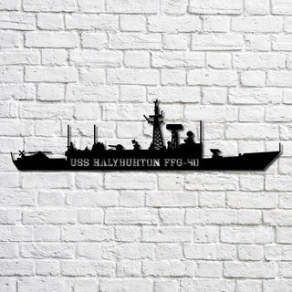 Aeticon PrintPrint Uss Halyburton Ffg40 Navy Ship Metal Art, Custom Us Navy Ship Cut Metal Sign, Gift For Navy Veteran, Navy Ships Silhouette Metal Art, Navy Home Decor Laser Cut Metal Signs Custom Gift Ideas