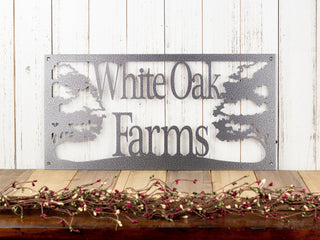 Custom Metal Sign, Oak Tree, Personalized Sign, Outdoor Sign, Custom Sign, Rustic, Metal Wall Art, Silver Vein Is Shown, Laser Cut Metal Signs Custom Gift Ideas