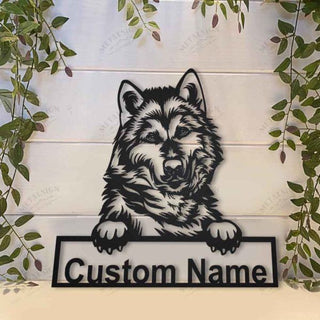 Alaskan Malamute Personalized Metal Wall Decor, Cut Metal Sign, Metal Wall Art, Metal House Sign, Metal Laser Cut Metal Signs Custom Gift Ideas