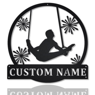 Personalized Rings Gymnastics Monogram Metal Sign Art, Rings Gymnastics Metal Sign, Artistic Gymnastics Outdoor Metal, Hobbie Gift, Laser Cut Metal Signs Custom Gift Ideas