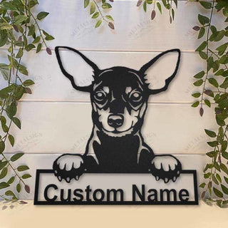 Miniature Pinscher Dog Personalized Metal Wall Decor, Cut Metal Sign, Metal Wall Art, Metal House Sign, Metal Laser Cut Metal Signs Custom Gift Ideas