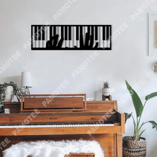 Hands Playing Piano Metal Sign, Living Room Wall Decor For Piano Player, Metal Laser Cut Metal Signs Custom Gift Ideas