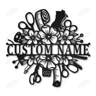 Personalized Sewing Metal Wall Decor, Cut Metal Sign, Metal Wall Art, Metal House Sign, Metal Laser Cut Metal Signs Custom Gift Ideas