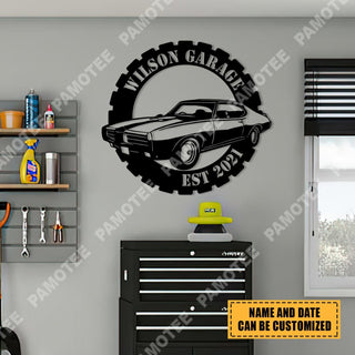 Custom Name Established Date Car Garage Steel Art, Wall Decor For Him, Metal Laser Cut Metal Signs Custom Gift Ideas