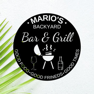 Bar & Grill Sign, Bar Signs, Personalized Bar Sign, Custom Signs, Wedding Gift, Father's Day Sign, Father's Day Gift, Gifts For Men, Laser Cut Metal Signs Custom Gift Ideas