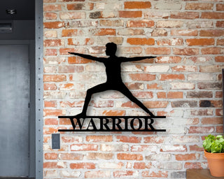 Personalized Yoga Warrior Sign, Family Name Metal Sign, Personalized Yoga Sign, Custom Last Name Sign, Personalized Metal Wall Art, Laser Cut Metal Signs Custom Gift Ideas