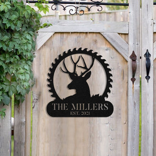 Deer Hunting Metal Sign Monogram, Custom Farm, Cabin, Lodge, Wall Decor, Art Gift For Him, Metal Laser Cut Metal Signs Custom Gift Ideas