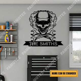 Custom Skull Garage Metal Decor, Plaque, Father's Day Gift, Metal Laser Cut Metal Signs Custom Gift Ideas