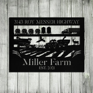 Personalized Metal Farm Sign Wheat Tractor Truck Deer Monogram, Metal Laser Cut Metal Signs Custom Gift Ideas