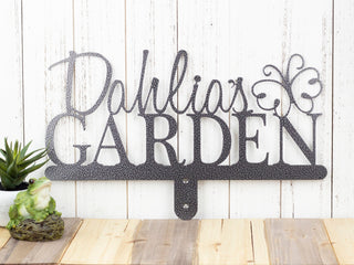 Name Sign, Custom Garden Sign, First Name, Gift For Her, Metal, Custom Gift, Personalized Gift, Sign, Gift, Butterfly, Laser Cut Metal Signs Custom Gift Ideas