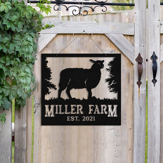 Metal Farm Sign Katahdin Sheep Monogram, Custom Outdoor Farmhouse, Wall Decor Art Gift, Metal Laser Cut Metal Signs Custom Gift Ideas