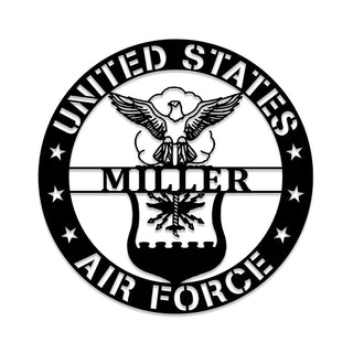 Personalized Name Us Air Force Veteran Metal Sign, Custom Military Metal Art, Metal Laser Cut Metal Signs Custom Gift Ideas