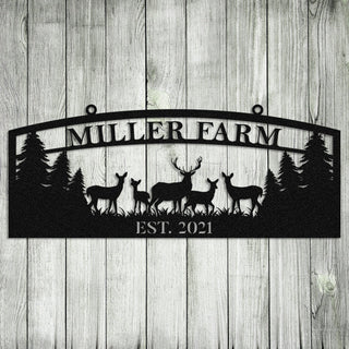 Personalized Family Name Deer Hunting Hunter Metal Sign, Custom Farm, Cabin, Camp, Wall Decor, Art Gift For Him, Metal Laser Cut Metal Signs Custom Gift Ideas