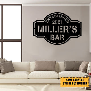 Metal Bar Sign, Custom, Tap, Lounge, Cafe, Home Wall Decor, Wedding, Anniversary Art Gift For Him/her, Metal Laser Cut Metal Signs Custom Gift Ideas