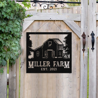 Personalized Metal Farm Sign Barn Monogram, Metal Laser Cut Metal Signs Custom Gift Ideas