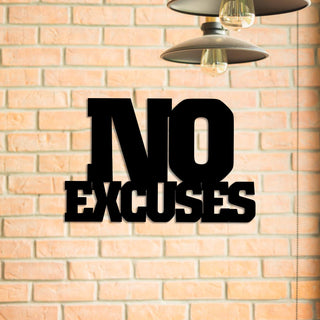 No Excuses Funny Metal Gym Sign, Fitness Wall Decor, Metal Laser Cut Metal Signs Custom Gift Ideas